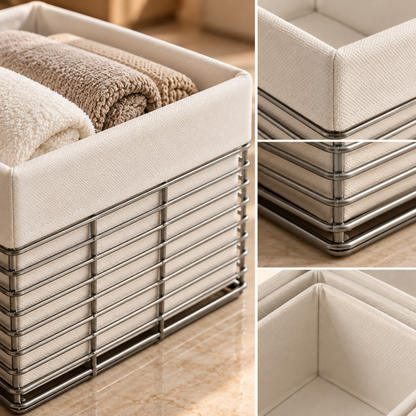 ÉLARA – 3-Piece Metal Wire Storage Basket Set | HK-T221B-S