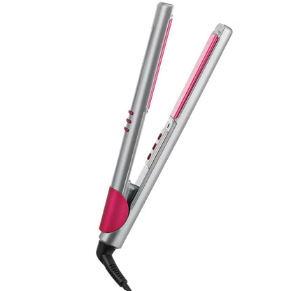 VGR V-580 Professional Ceramic Hair Straightener, 5 Temp Settings 130°C-210°C, Uniform Heat Tech, LED Display, 360° Swivel Cord, Lockable Plates, Salon Like Smooth & Shiny Hair, Grey/Pink