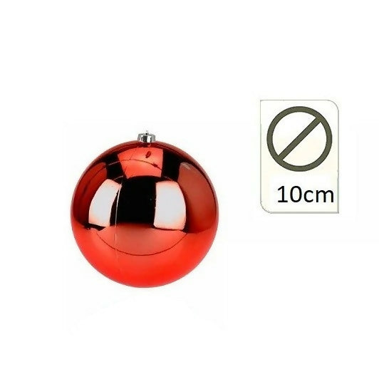 Itemz, Christmas Ball 10 Cm, Shiny Red