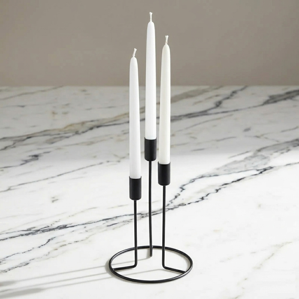 Karaca Home Siela 3-Piece Candlestick Set - Black, 8680214382660