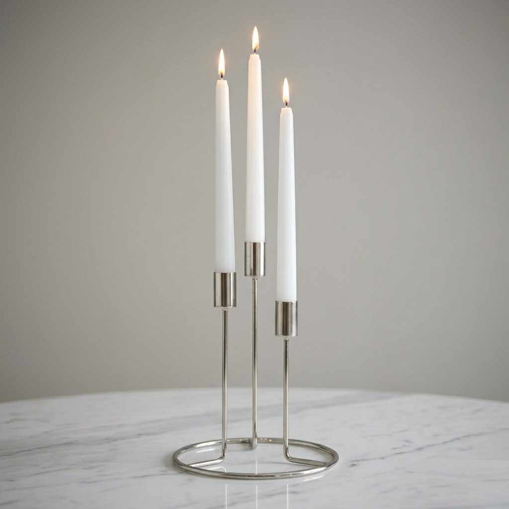 Karaca Home Siela 3-Piece Candlestick Set - Silver, 8680214382653