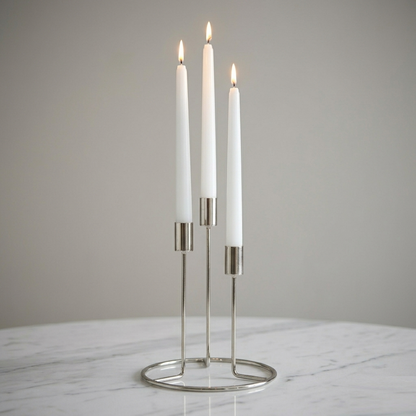 Karaca Home Siela 3-Piece Candlestick Set - Silver, 8680214382653