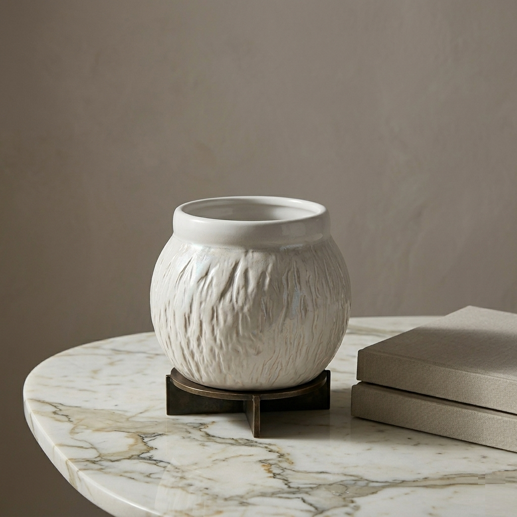 Karaca Home Russel Sculptural White Statement Vase, 300.23.01.0530