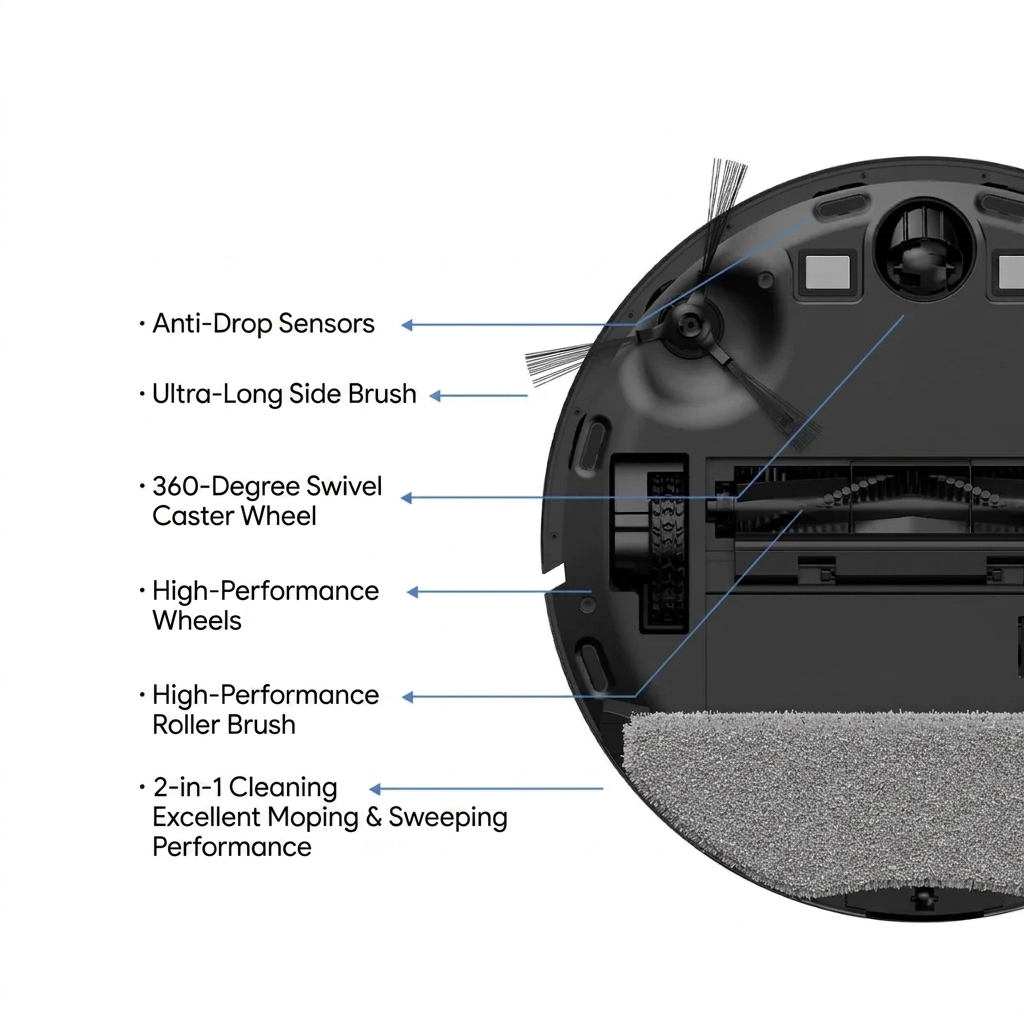 Karaca Vantuz Off-Road Premium 3-in-1 Automatic Dust Container Talking Robot Vacuum Cleaner 950W, 153.09.01.1018