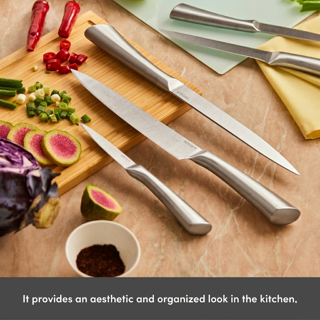 Karaca Samurai Nagoya Vigor Japanese Steel 7-Piece Knife Set and Cutting Board, 153.09.01.4079
