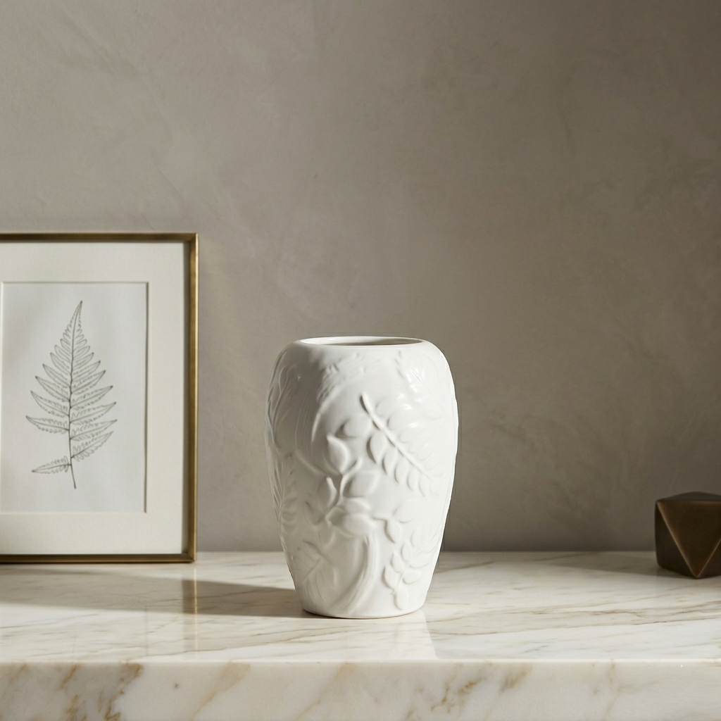 Karaca Home Madelyn Cylindrical White Vase 17 cm, 300.23.01.0545