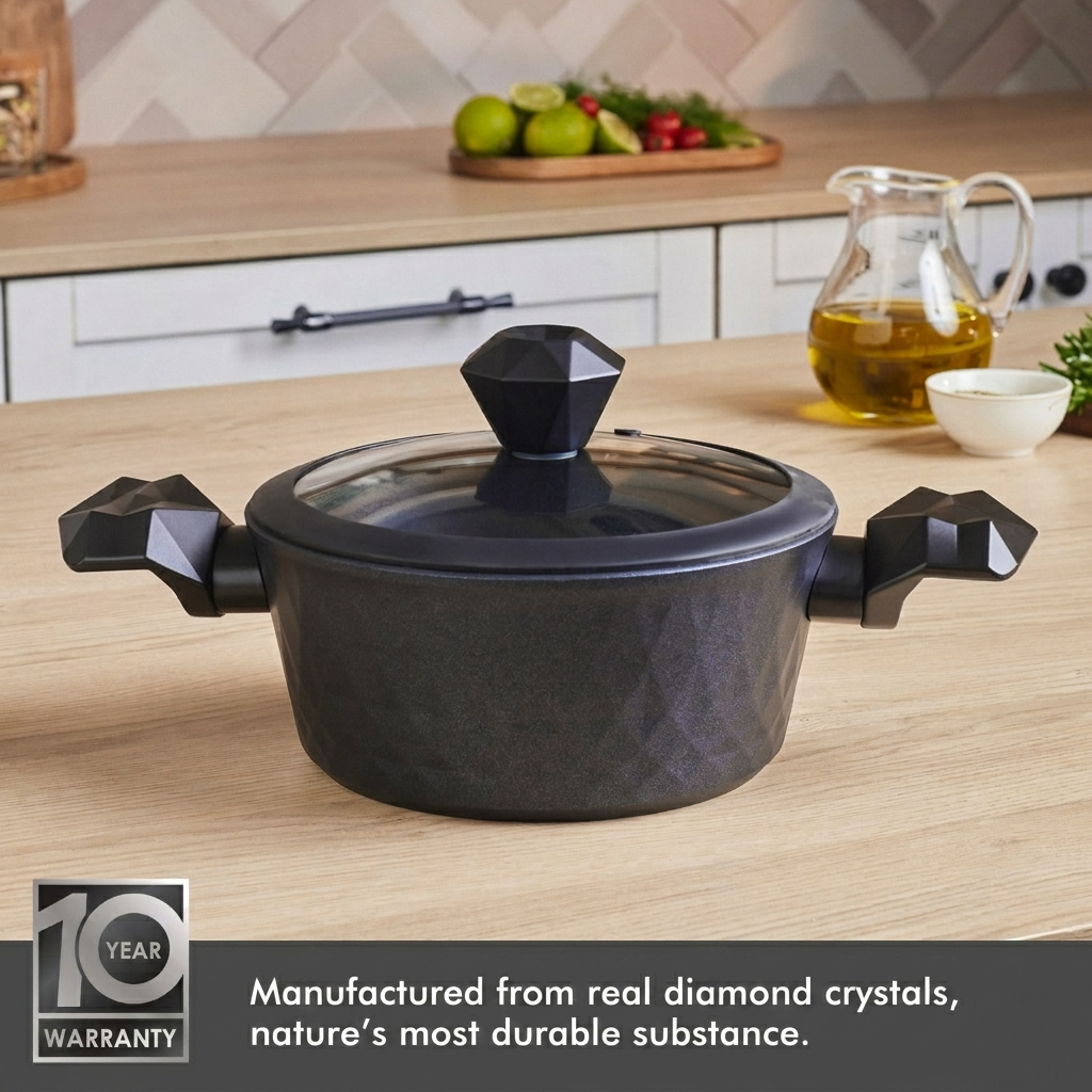Karaca BioDiamond Antibacterial Handle Induction Base Pot 20 cm, 153.03.08.0422