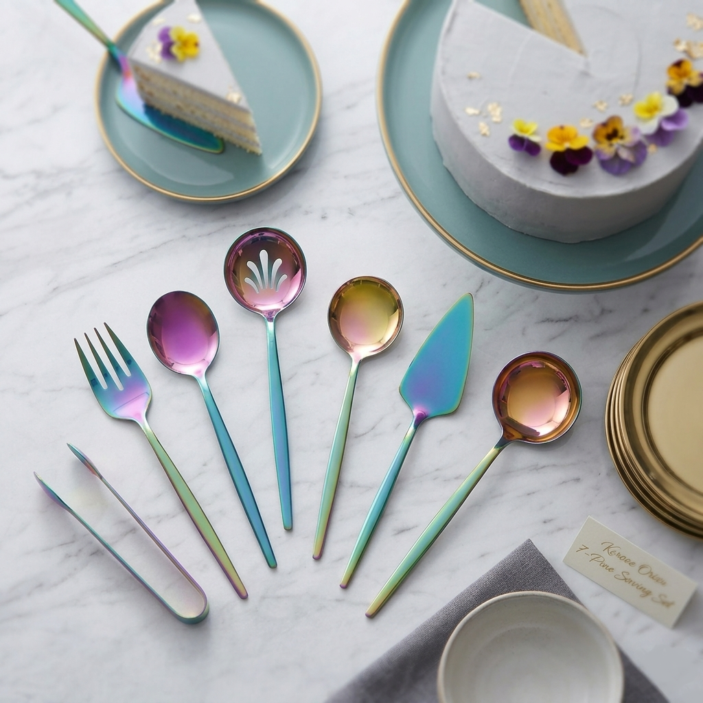 Karaca Orion 7-Piece Rainbow Service Set Boxed, 153.09.01.7105