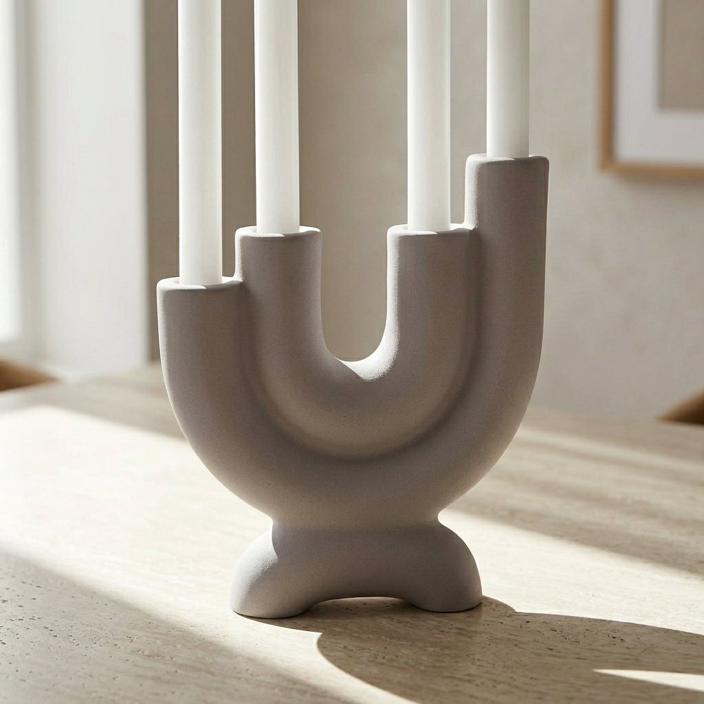 Karaca Home Martina 4-Piece Decorative Candlestick Set - Lilac, 300.23.01.0520