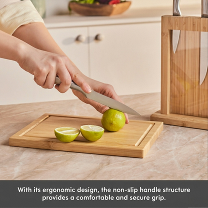 Karaca Samurai Nagoya Vigor Japanese Steel 7-Piece Knife Set and Cutting Board, 153.09.01.4079