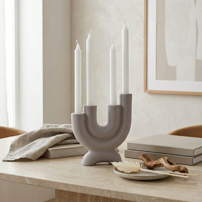 Karaca Home Martina 4-Piece Decorative Candlestick Set - Lilac, 300.23.01.0520