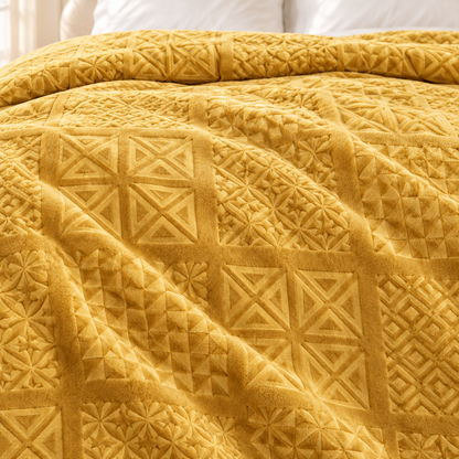 Karaca Home Blair Single Embossed Blanket 160 x 220 cm – Mustard, 200.22.05.0165