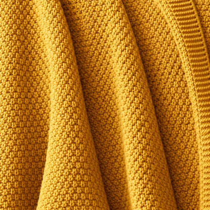 Karaca Home Back To Basic Double Knitted Blanket 200 × 220 cm – Mustard, 200.18.01.0947