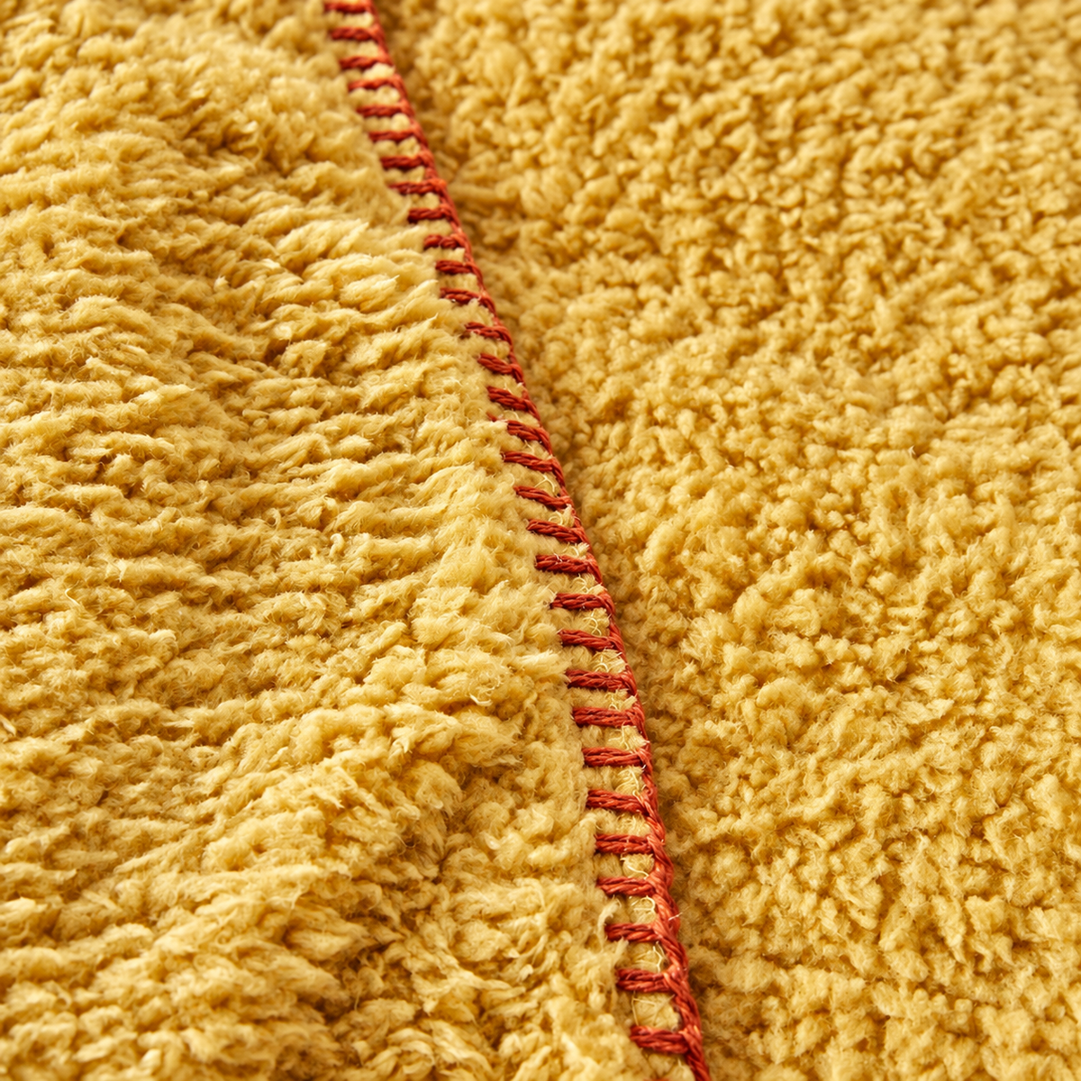 Karaca Home Faye Double Sherpa Blanket 200 × 220 cm – Mustard, 200.18.01.0798