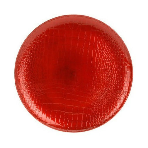 Itemz, Decorative Croco Round underplate Red- D33cm