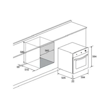 Lofra Gas Oven 60cm [Gas Grill], 72L, Digital Timer, Touch Control - [Stainless Steel], LOF-FOS64GG