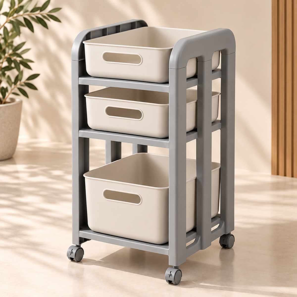 MODU – 3-Tier Rolling Storage Trolley Organizer | QG168-173