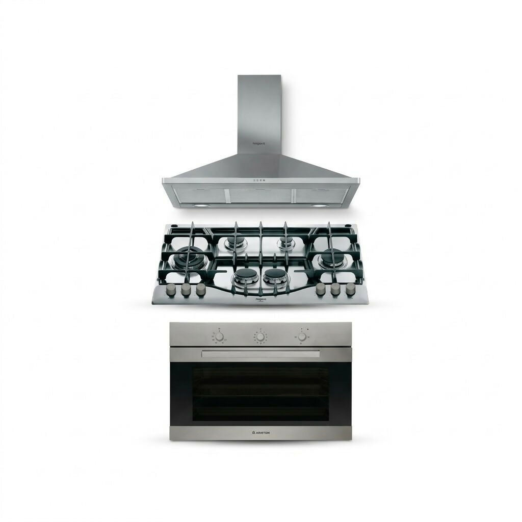Ariston Bundle [90cm Hob + 90cm Oven + 90cm Hood], ARS-PHN961TSX+ARS-GGSM53IX+ARS-HPN9.7