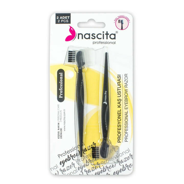 Nascita Professional Eyebrow Razors With Brush & Comb Pack of 2
