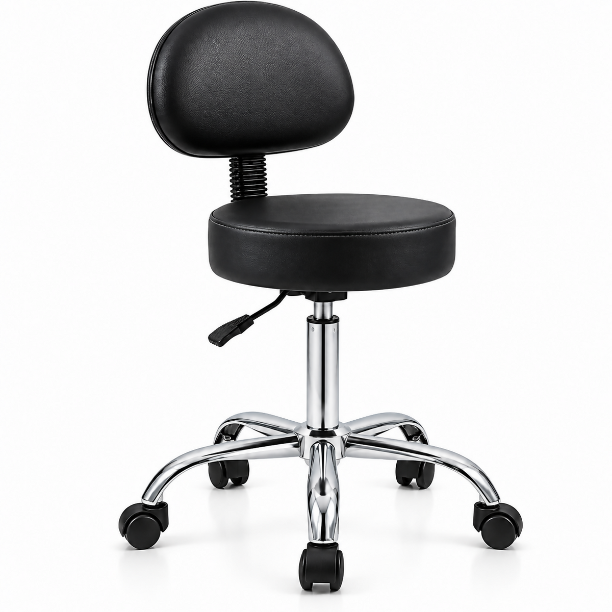 Swivel Spa Massage Stool Adjustable Height Salon Stool-Tabouret with Backrest