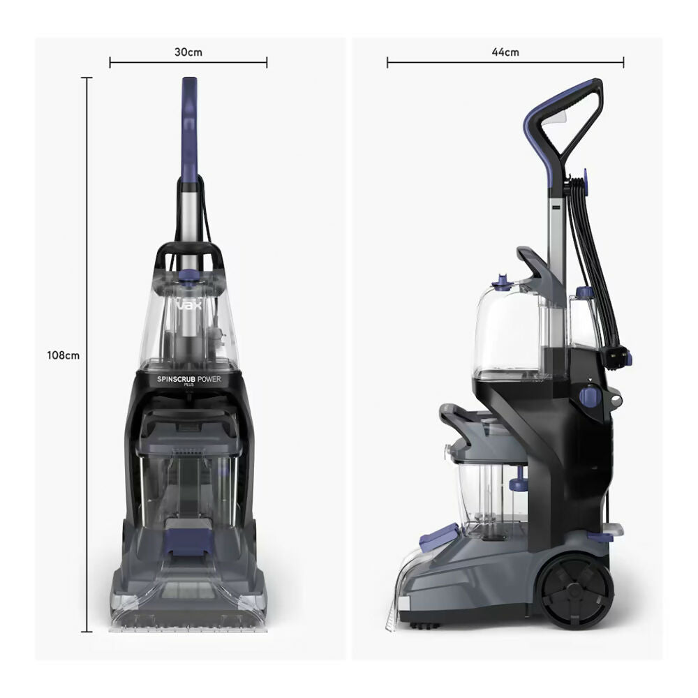 Vax SpinScrub Power Plus 1200W Upright Carpet-Deep Cleaner - 5 Rotating Brushes, 1H Fast Drying, XL Dual Tanks (4.5L-3L), and Antimicrobial Upholstery-Stair Tools, VAX-CDCWSSXA