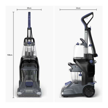 Vax SpinScrub Power Plus 1200W Upright Carpet-Deep Cleaner - 5 Rotating Brushes, 1H Fast Drying, XL Dual Tanks (4.5L-3L), and Antimicrobial Upholstery-Stair Tools, VAX-CDCWSSXA