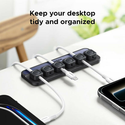 UGREEN Magnetic Cable Organizer - Desktop Cord Holder with 6 Silicone Clips & 6N Strong Magnets for Charging Wires - LP987 45097
