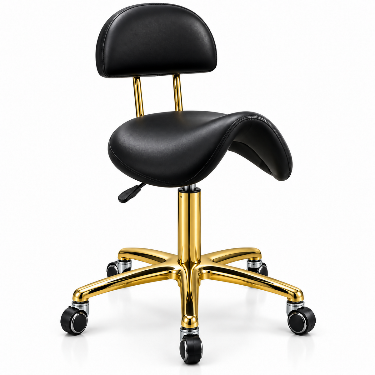 La Perla Tech Professional Swivel Rolling Stool Chair with Wheels D-15