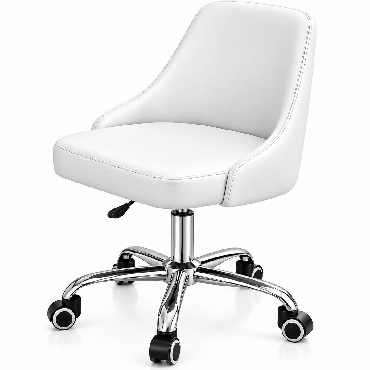 Salon Stool Swivel seat Chair Adjustable Rolling Salon Tabouret White 262