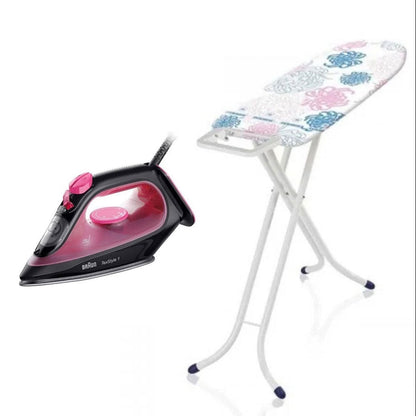 Leifheit, Iron Board 120X38 Cm + Braun Steam Iron 2000W 120G