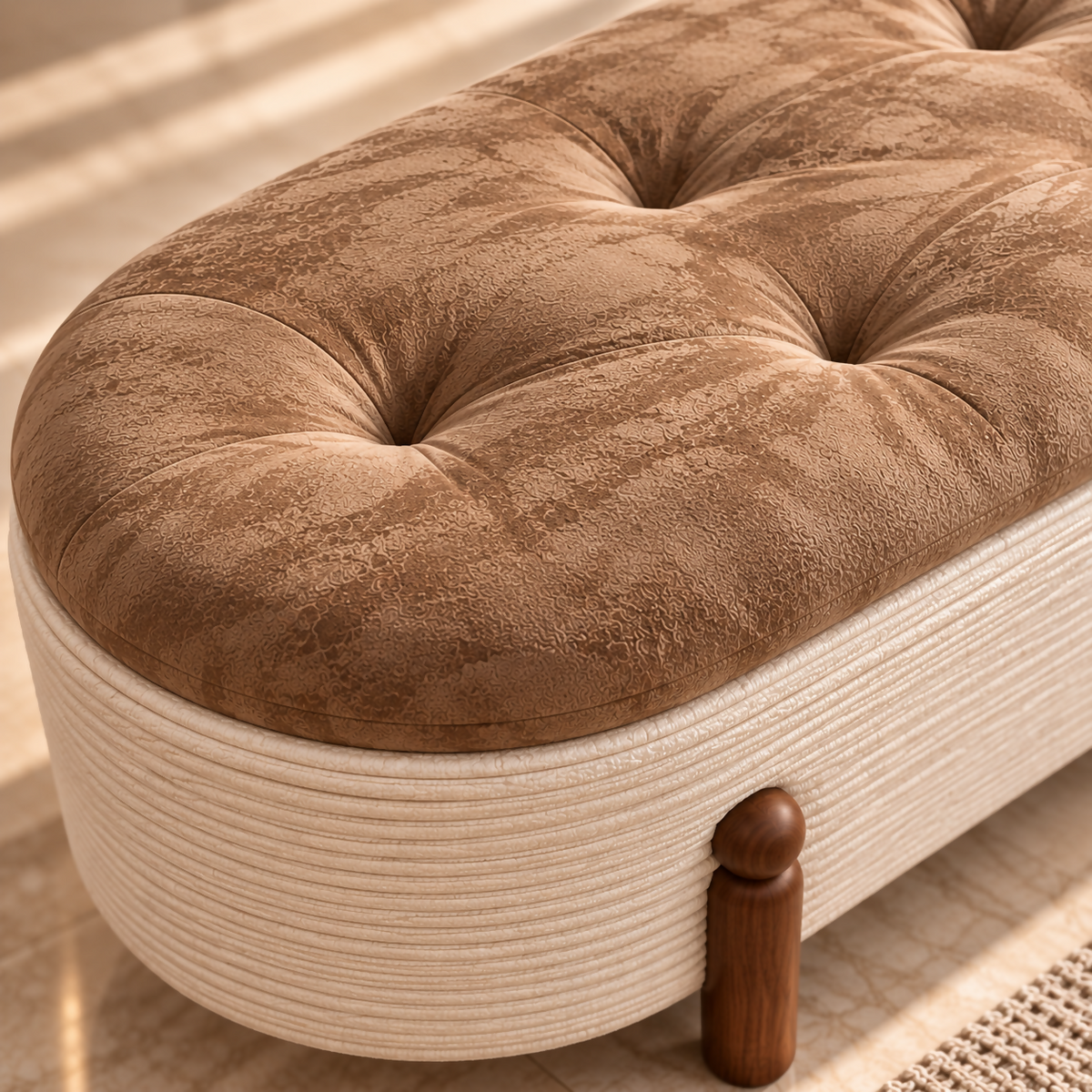 Sienna Ribbed Upholstered Bench | 21999336