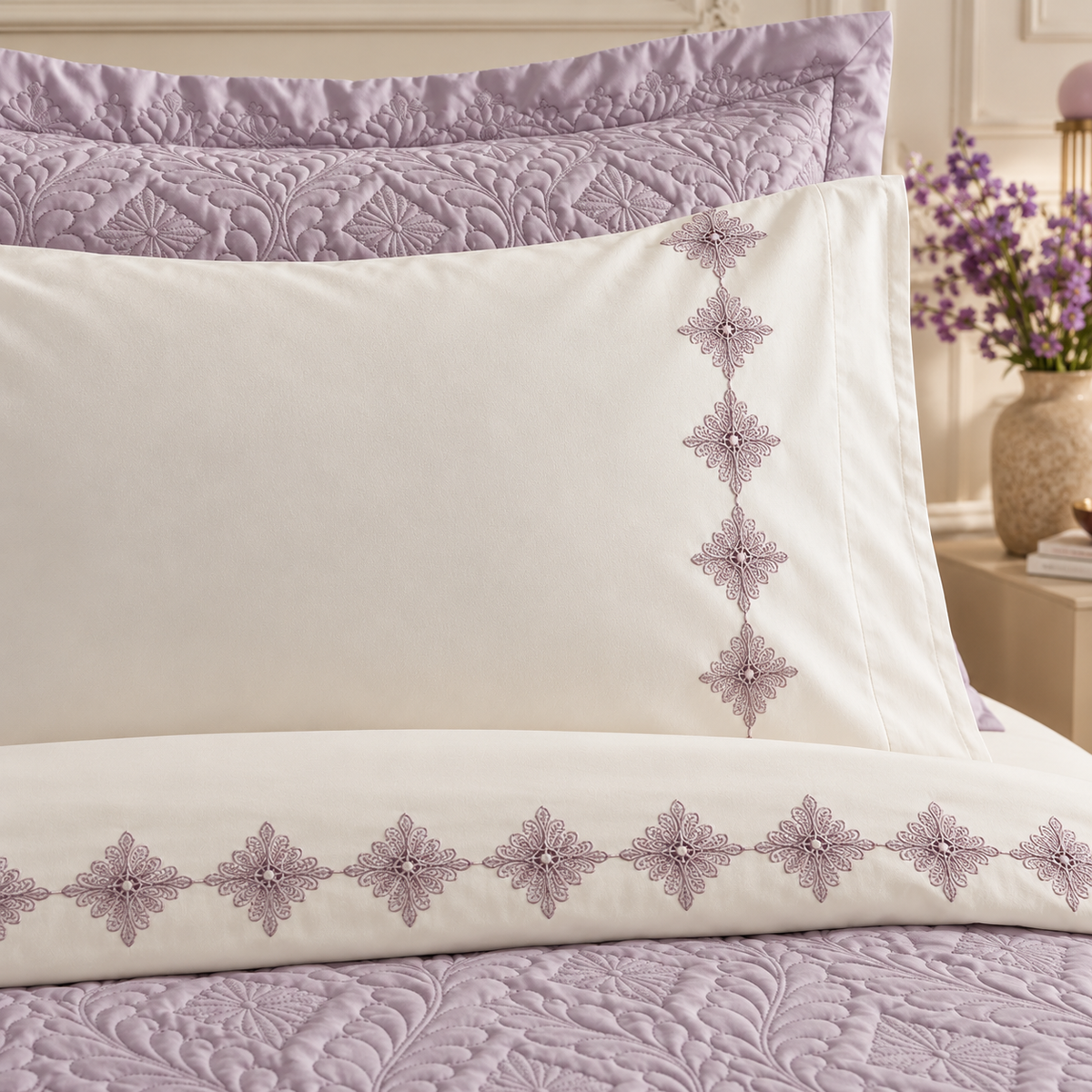 Karaca Home Glory Double 7-Piece 100% Cotton Duet Set, 8680214364888