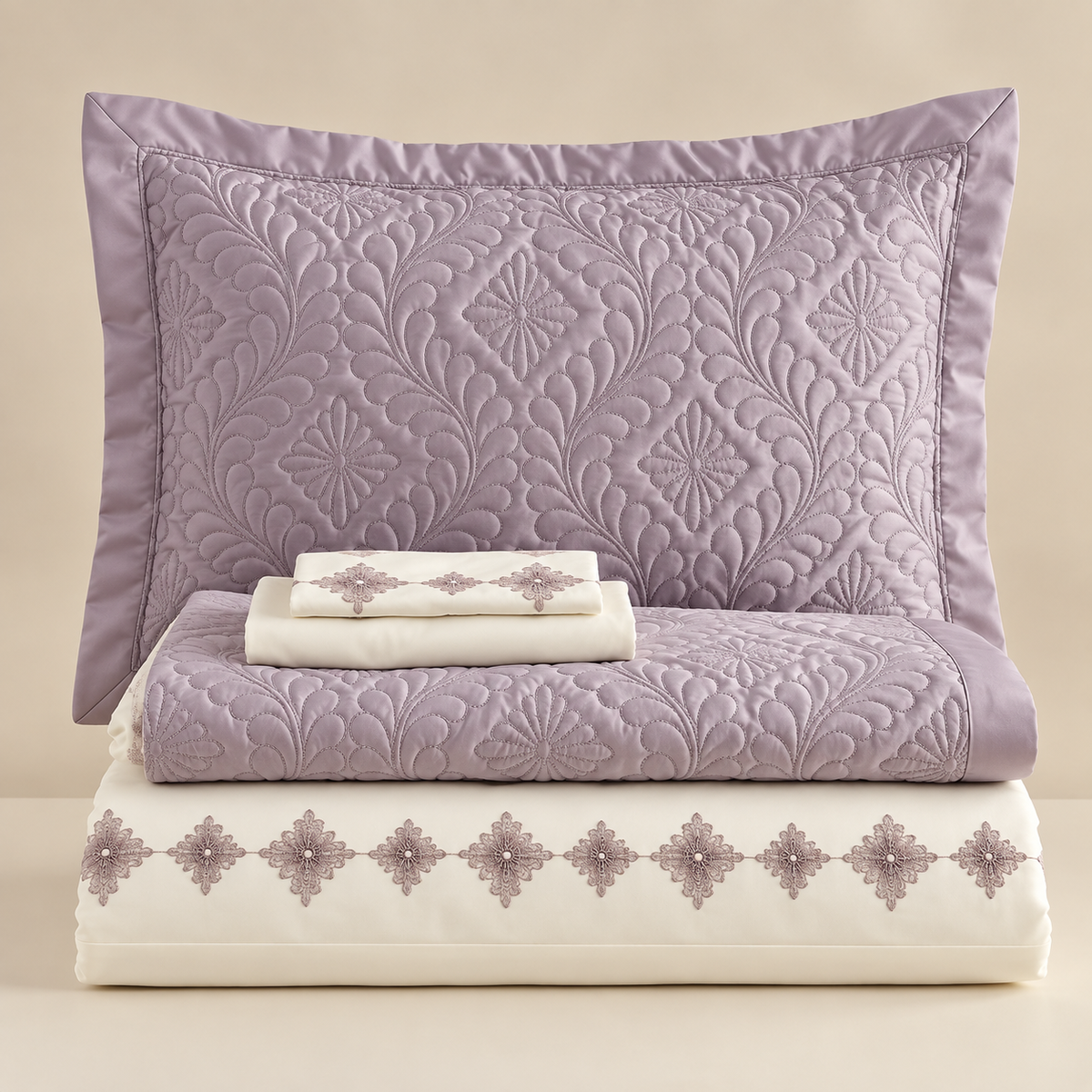 Karaca Home Glory Double 7-Piece 100% Cotton Duet Set, 8680214364888