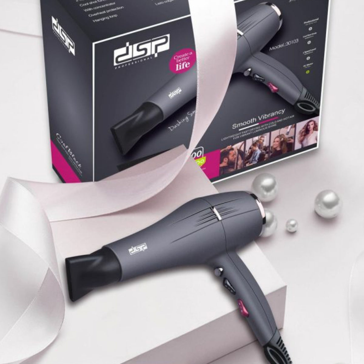 DSP hair dryer 2200W, KC-30103, ac motor, 3 speeds settings