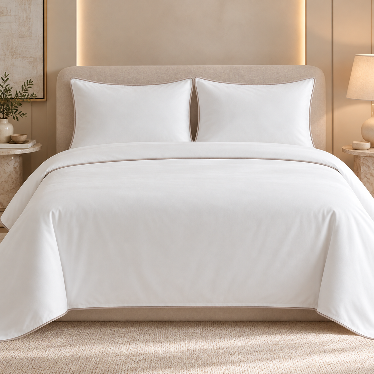 Karaca Home Vinas 100% Cotton Double Duvet Cover Set – White, 200.22.02.0093