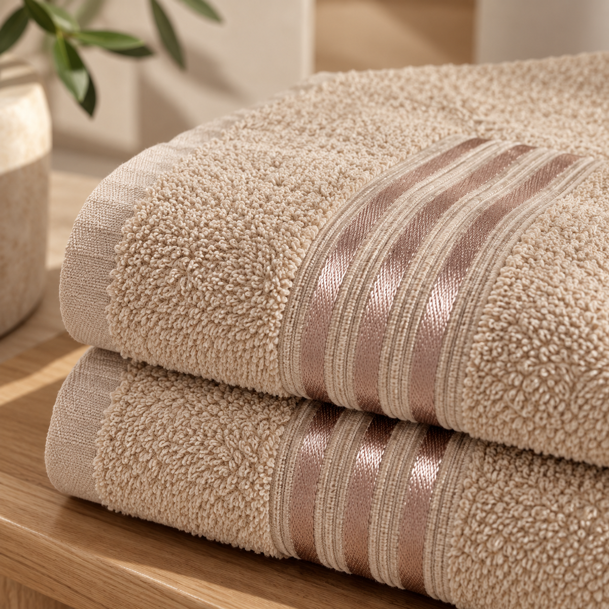 Karaca Home Stripe 4-Piece Face Towel Set 50 × 90 cm – Beige, 200.21.01.0730