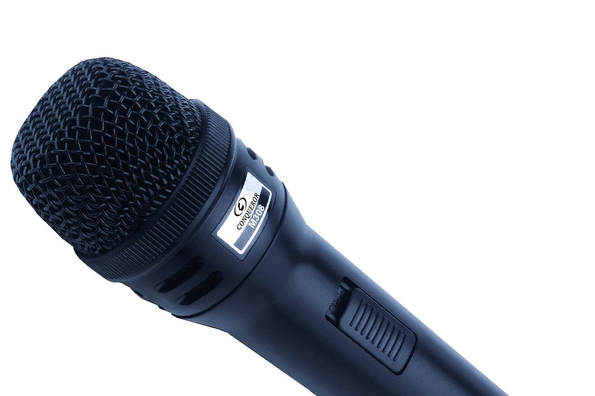 Conqueror Dynamic Microphone Handheld Wired - M308  ? S/N Ratio 0 dB = 1 mV/Pa 1 kHz ? Sensitivity 70 dB ?3 dB ? Frequency 60Hz ~ 13kHz