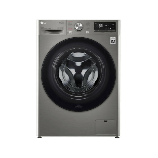 LG Washer 11KG - 1400RPM Vivace - AI DD [Silver - Black Glass Door] , WR5011PSG