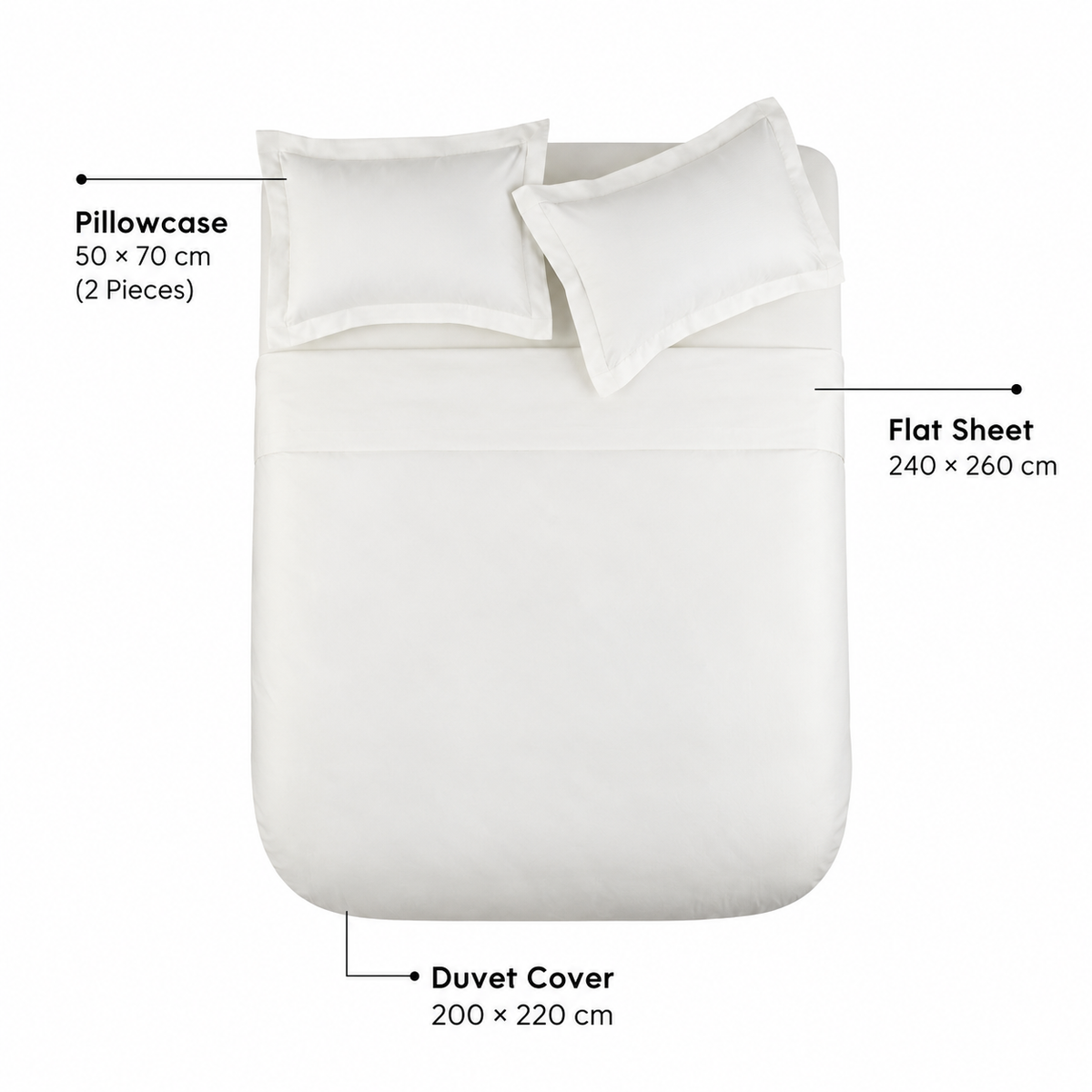 Karaca Home Vinas 100% Cotton Double Duvet Cover Set – White, 200.22.02.0093