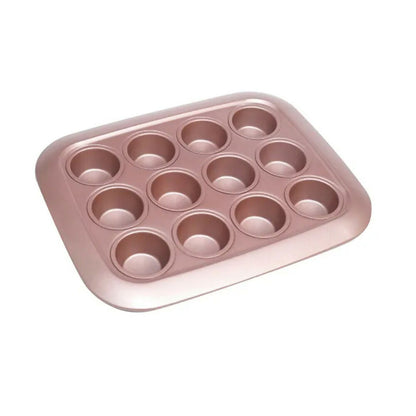 Betty Crocker Non-Stick Baking Mini Muffin Pan 12 Cups 29cm, Durable Materials, Easy To Clean [Rose], BC1065