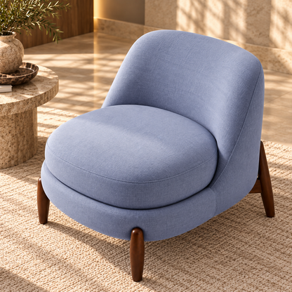 Massimo Luxury Upholstered Lounge Chair – Blue | HSA010-B