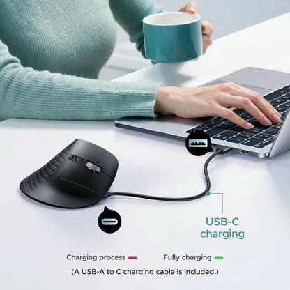UGREEN Ergonomic Wireless Trackball Mouse, BT & 2.4G, 2000 DPI, Multi-Device Pairing, USB-C Rechargeable - M785DR 85892