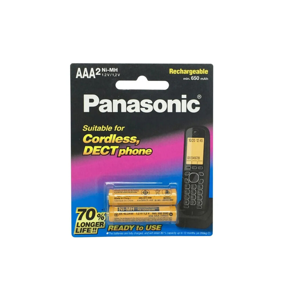Panasonic Rechargeable Battery AAA (2) 650MA – 1.2V, PAN-RECHA650