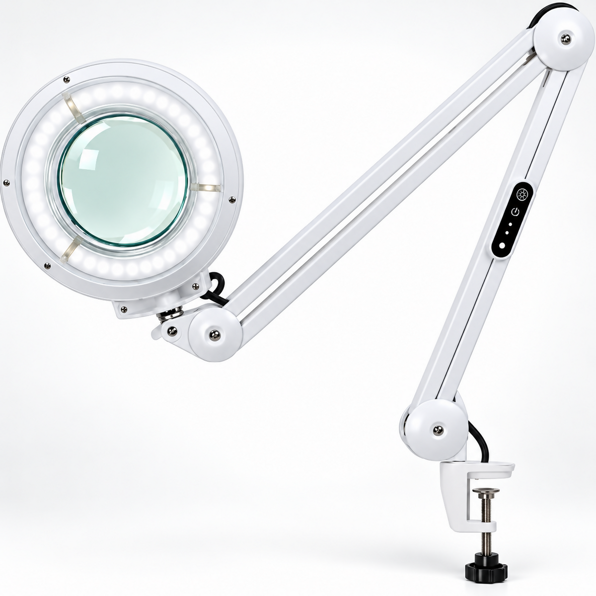 Professional LED Magnifying Lamp with Touch Screen Control & USB Connection – Adjustable Clamp
