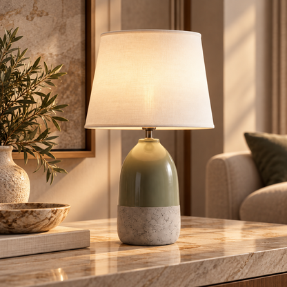 Olive Ceramic & Stone Table Lamp | TL-030-3