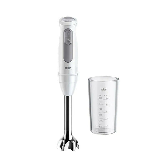 Braun MultiQuick 5, Ergonomic Hand Mixer with PowerBell Plus Technology - 21 Speeds + Turbo, Easy Click Plus System, Steel Shaft, 600ML Bowl, 1000W - [White], MQ50001MWH