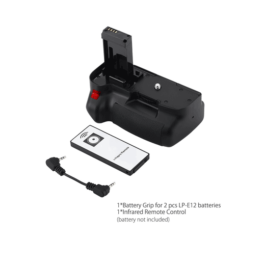 Top Grid, battery Grip For Canon EOS 100D/Rebel SL1 With Infrared Remote Control Work - P565