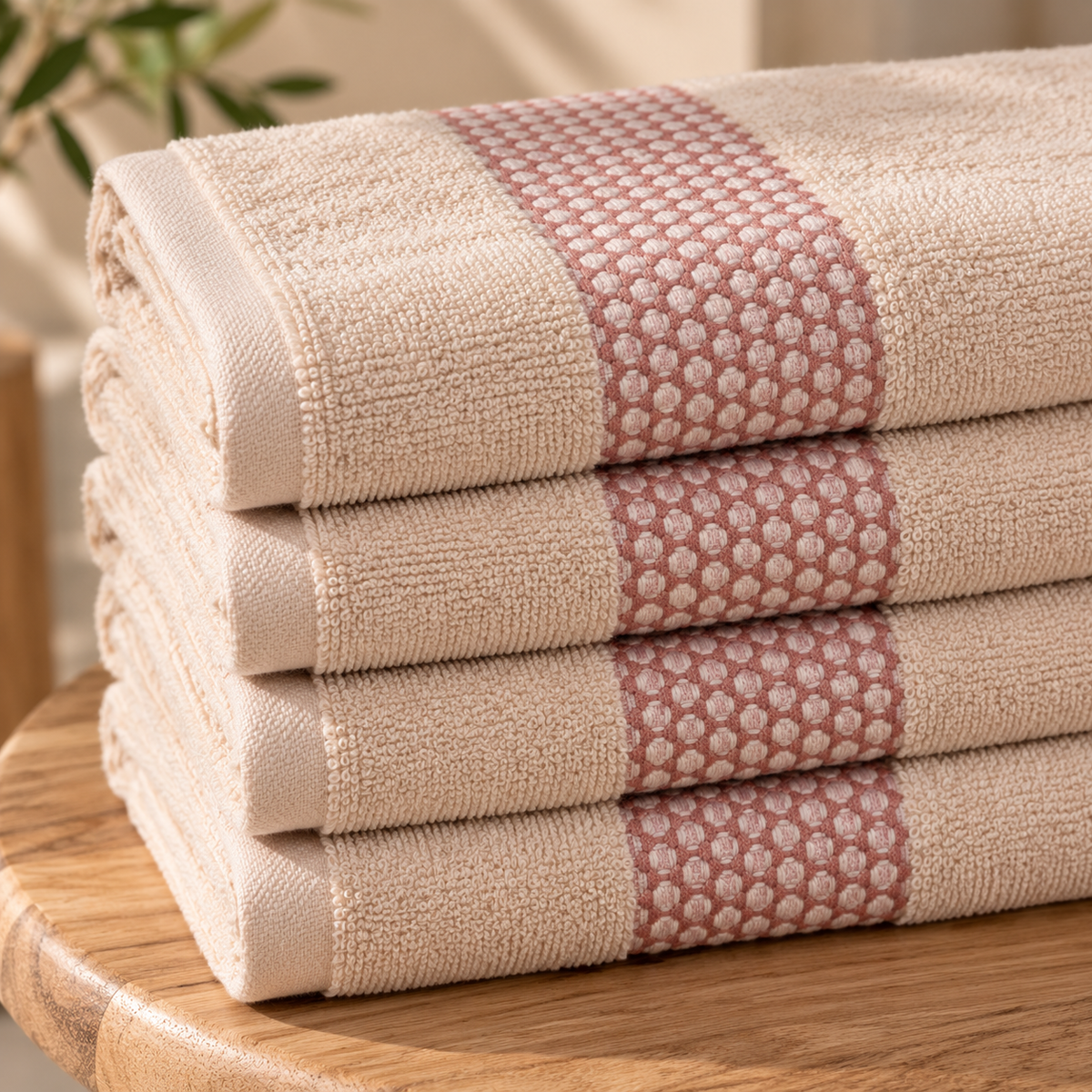 Karaca Home Honey 100% Cotton 6-Piece Hand Towel Set 30 × 50 cm – Beige, 200.21.01.0741
