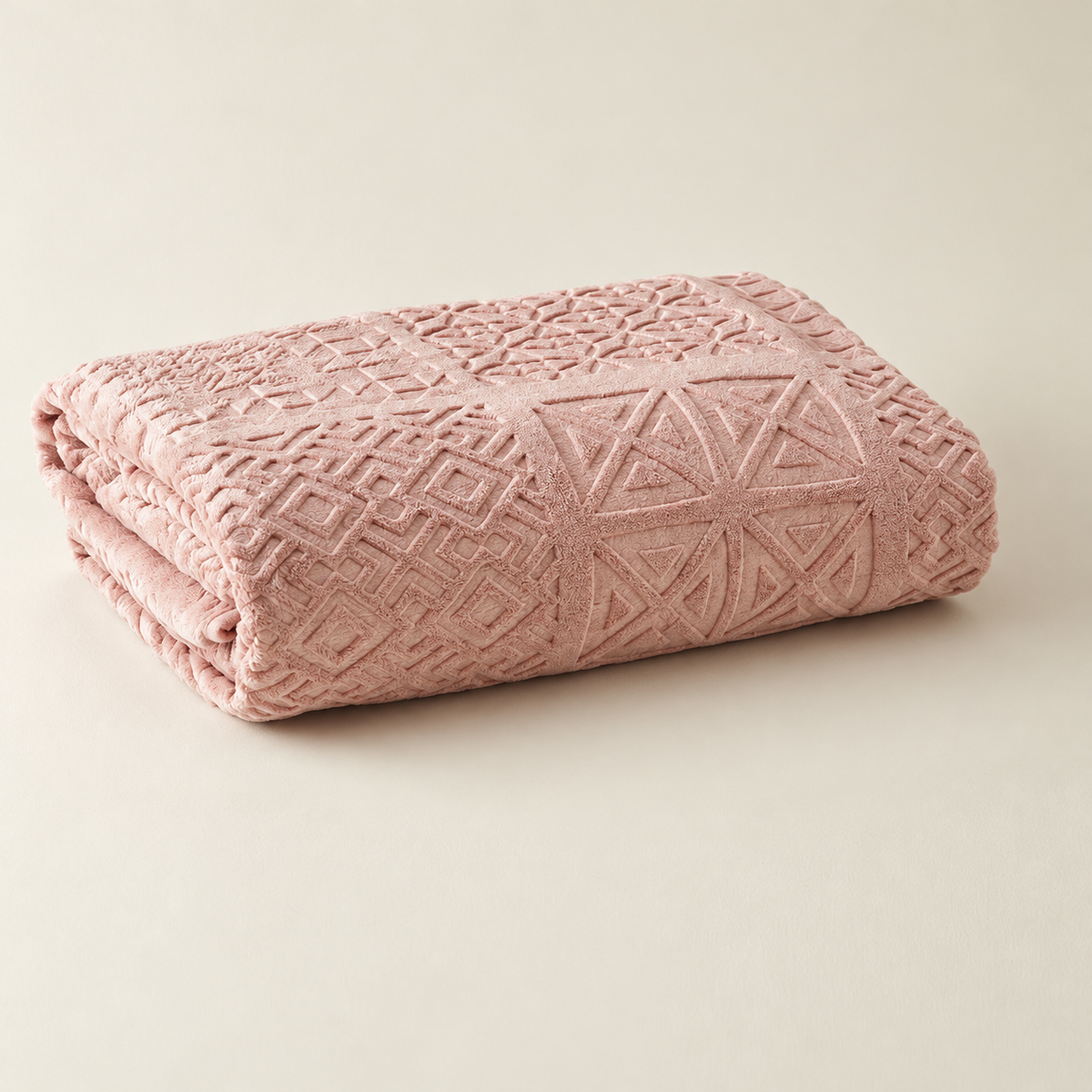 Karaca Home Blair Double Embossed Blanket 160 x 220 cm – Powder Pink, 200.22.05.0308