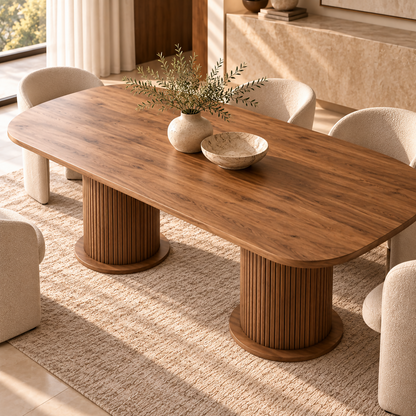 Valencia Fluted Wood Dining Table | MASA-201